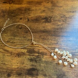 Kasia Randall Goldtone Faux Freshwater Pearl‎ Knotted Lariat Necklace